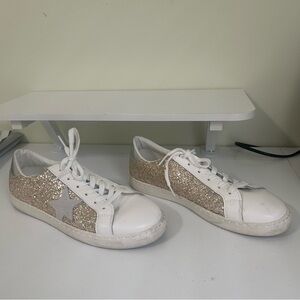 Vintage Havana Bianca Star Women's Sneakers Gold Glitter Size 9